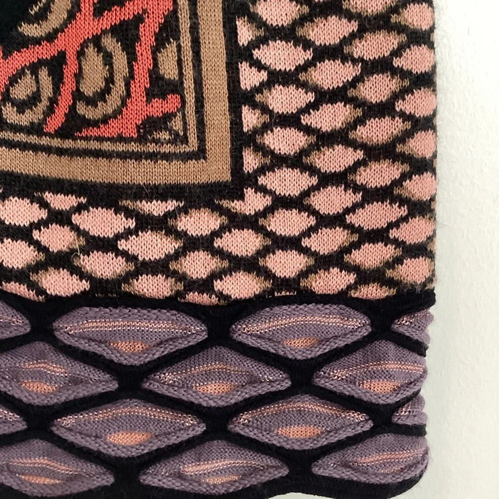 M Missoni Skirt Womens 4 3D Knit Alpaca Blend Iconic Pattern Italy Gossip Girl - Picture 4 of 13